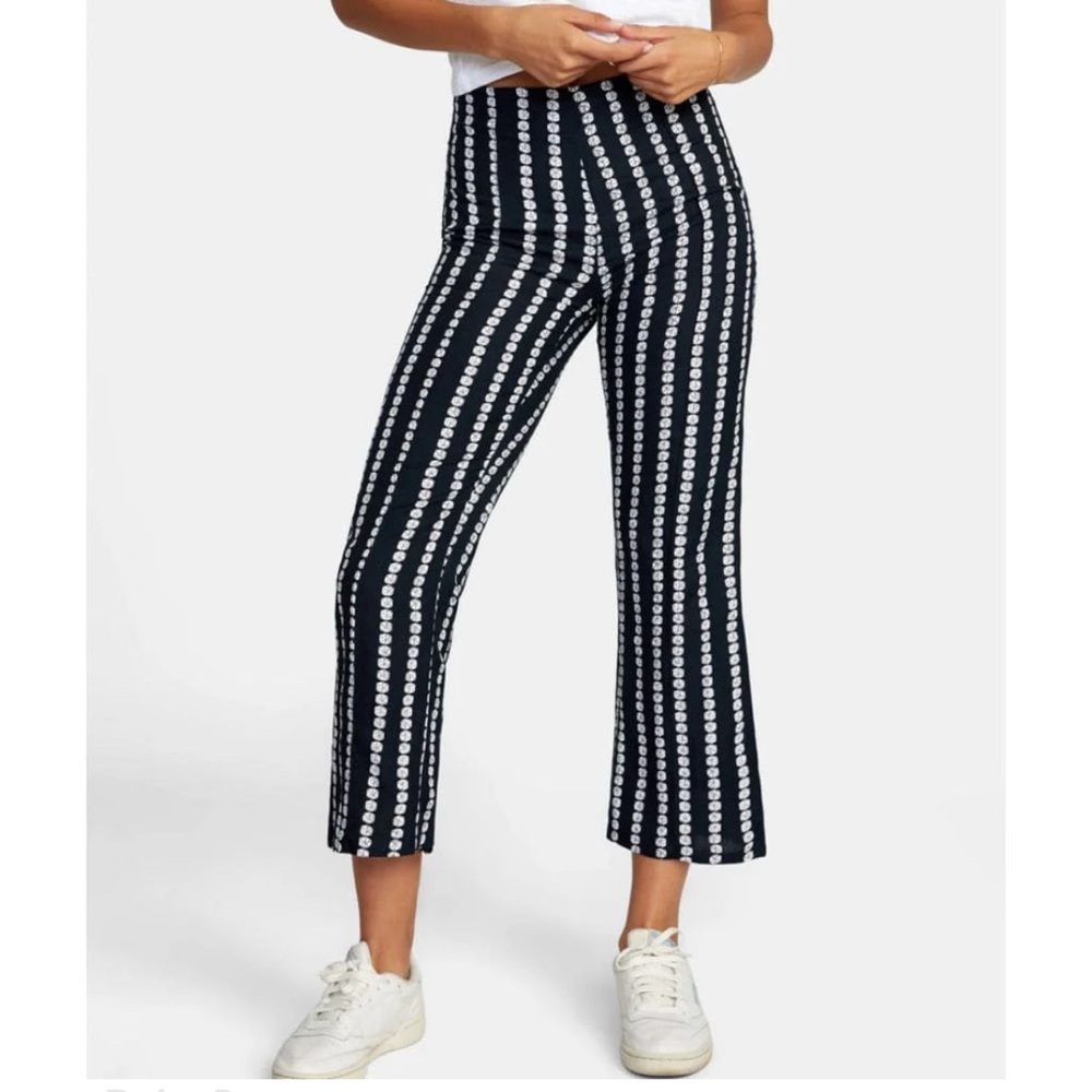RVCA Dice Black and White Drip Pants Size 30 Womens